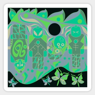 alien mandala brick doll ecopop Sticker